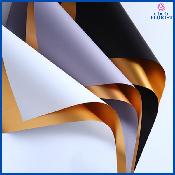 

Kertas Buket Gold BiColor Flower Paper Wrapping Cellophane Bouquet KB02