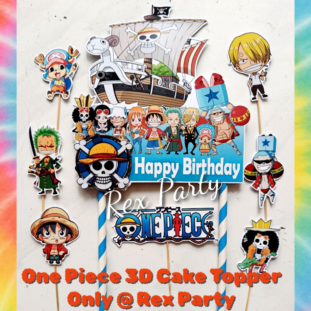 One Piece Cake Topper / Topper 3D One Piece / One Piece / Topper Kue One Piece / One Piece 3D Cake T