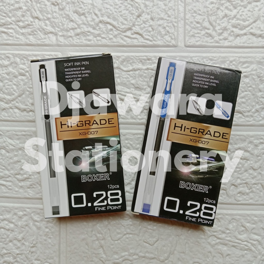 

SELUSIN (12 PCS) Pulpen/Bolpoin BOXER HI-GRADE XG-007 0.28 mm