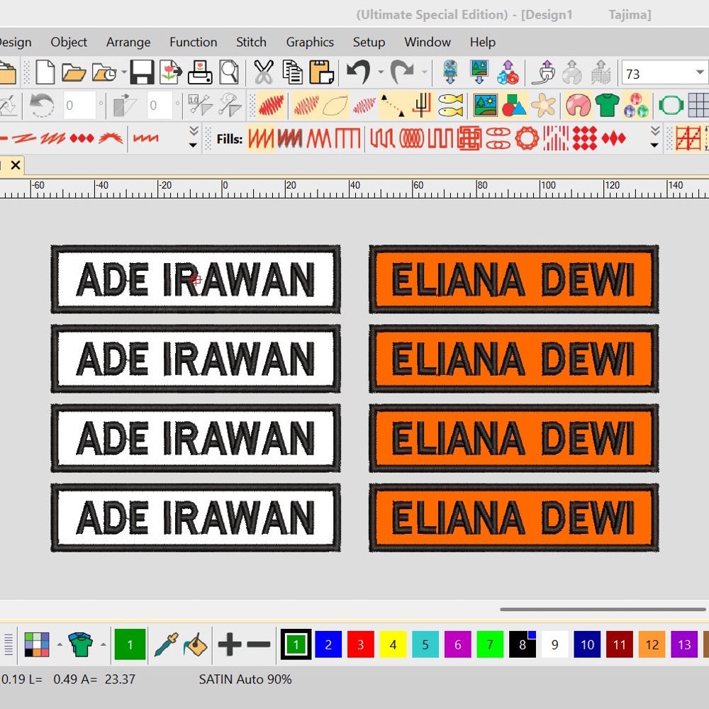 Bordir Nama Dada Sekolah / Name tag / Emblem / Patch