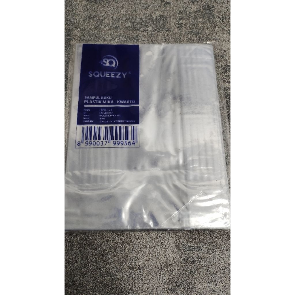 

sampul plastik mika kwarto isi 20 lembar, sampul buku tulis kecil