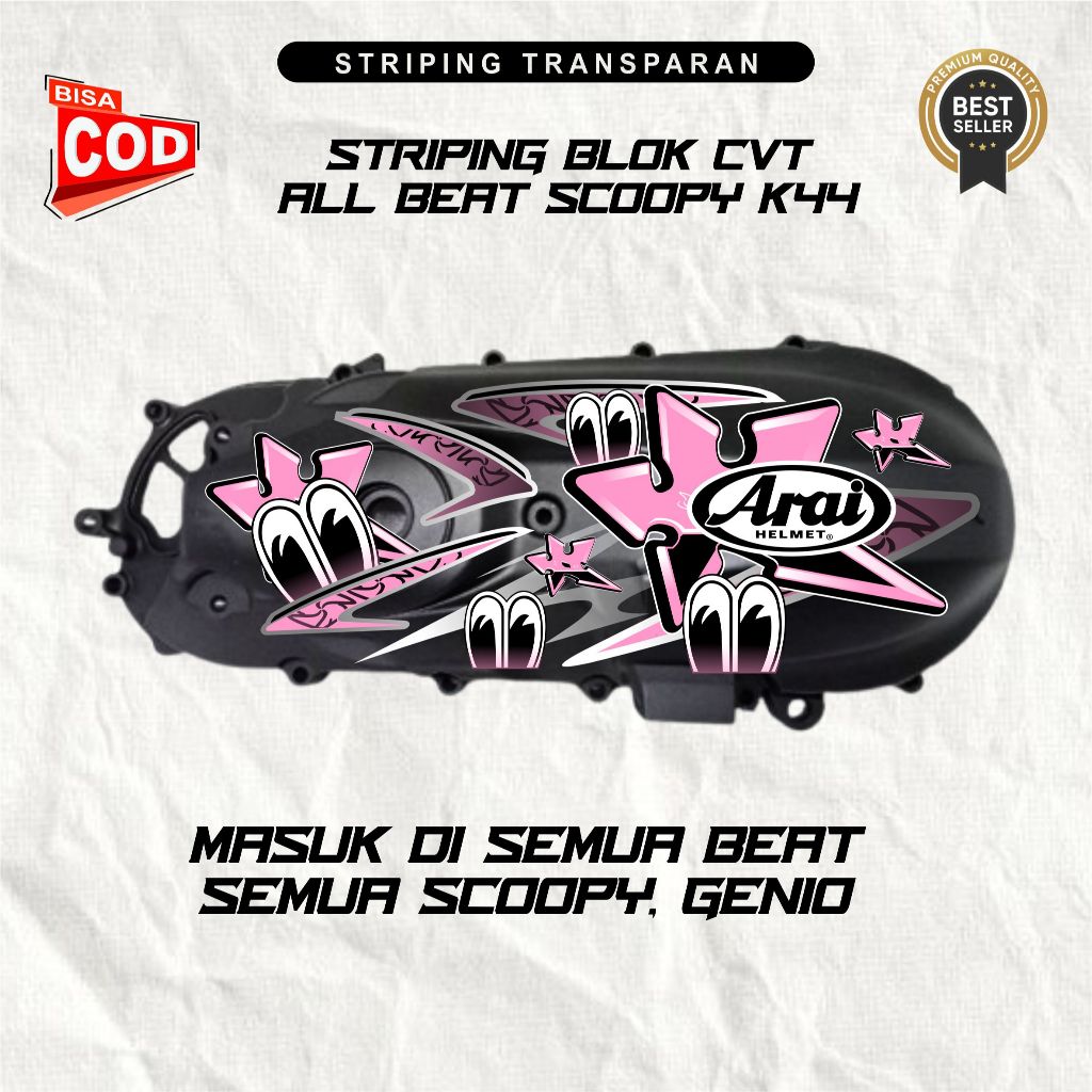 Sticker Block CVT Arai Suriken V2 Transparan UV Honda Beat, Scoopy, Genio