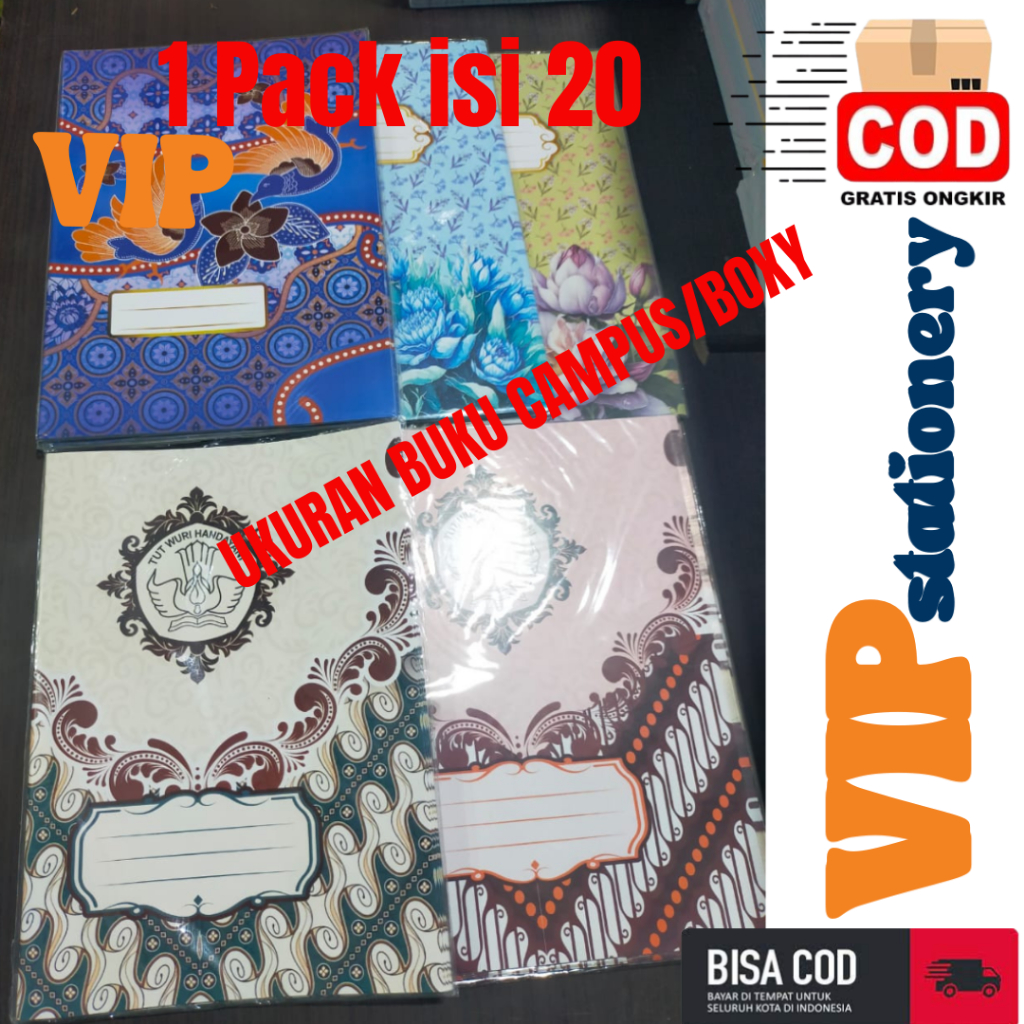 

Sampul Buku Batik Ukuran Boxy / Bigboss / 1 Kodi ( 20 Lembar ) !!! Sampul buku label nama Ukuran Bigboss/campus