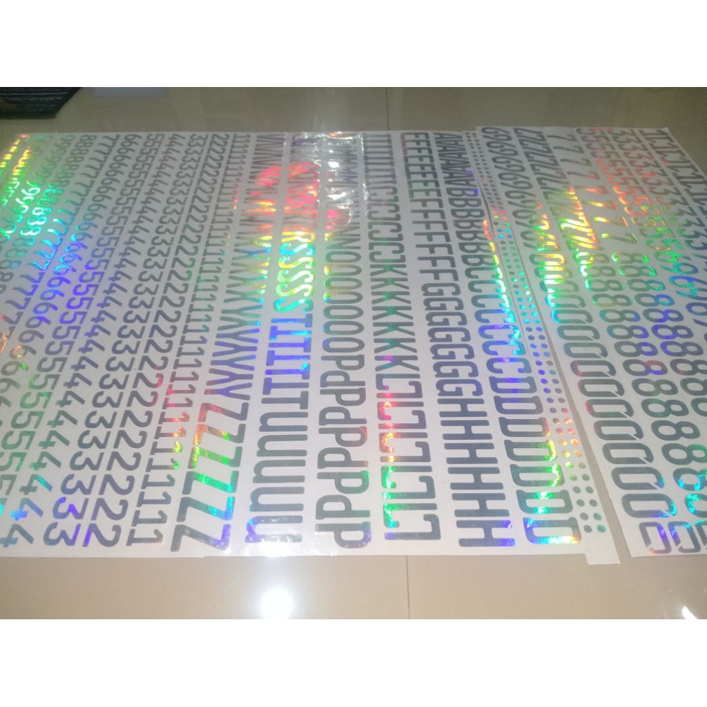 STICKER PLAT NOMOR MOTOR WARNA HOLOGRAM, UNTUK PEDAGANG & YANG LAGI MEMBUTUHKAN BANYAK