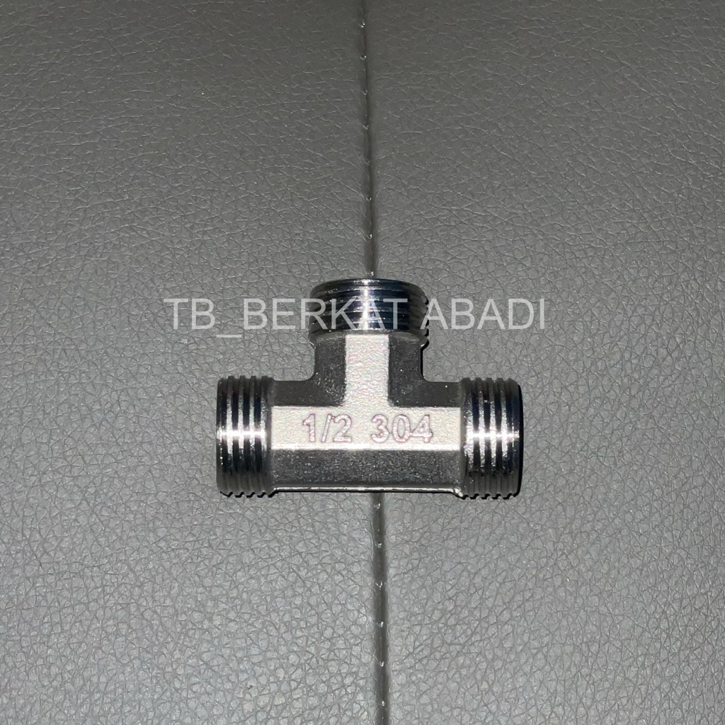 Sambungan T Drat Luar CHROME 1/2" / Nepel T Shower Drat Luar SUS 304 1/2 Inch CHROME