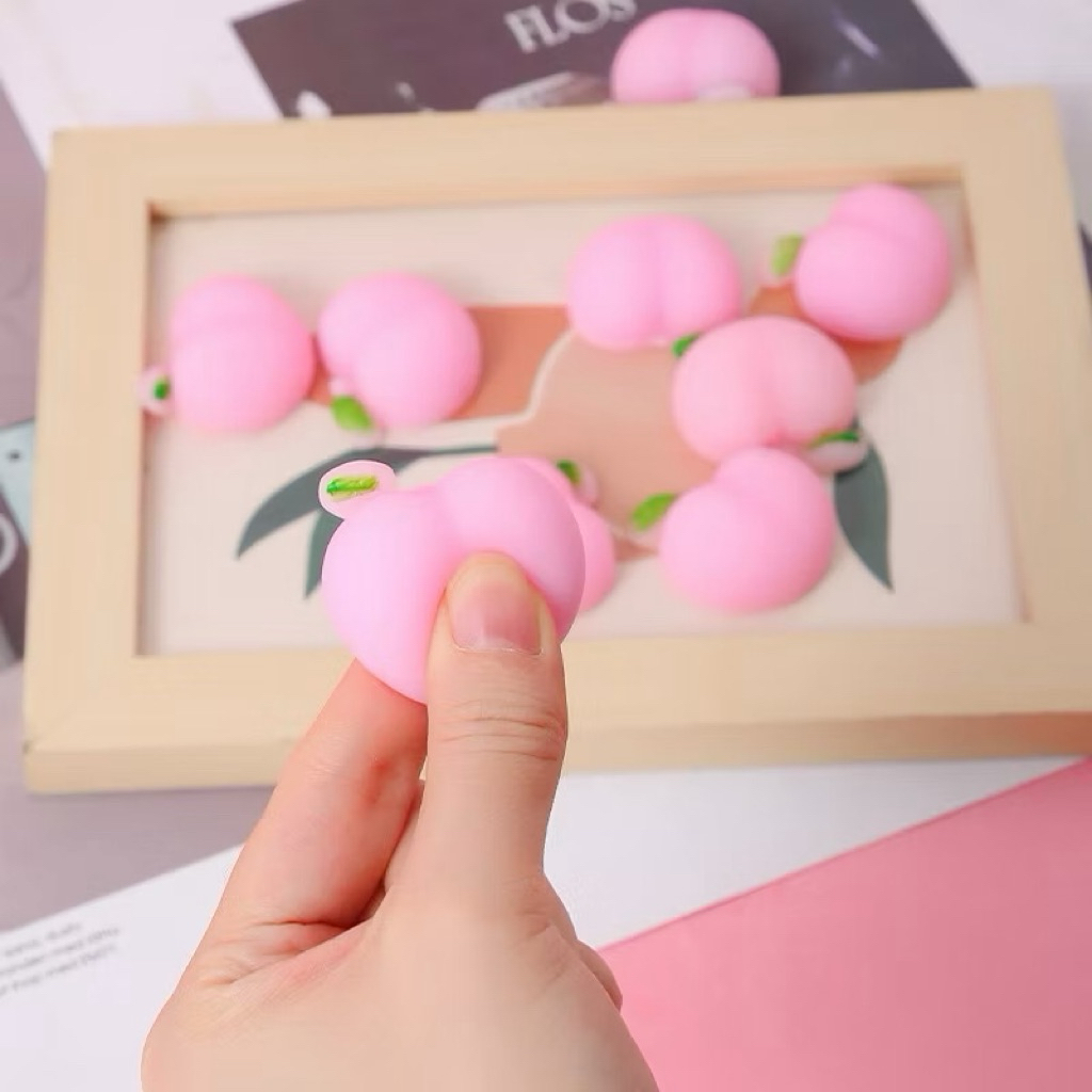 1 Buah Squishy Peach Pink Lucu Buah Persik Peach