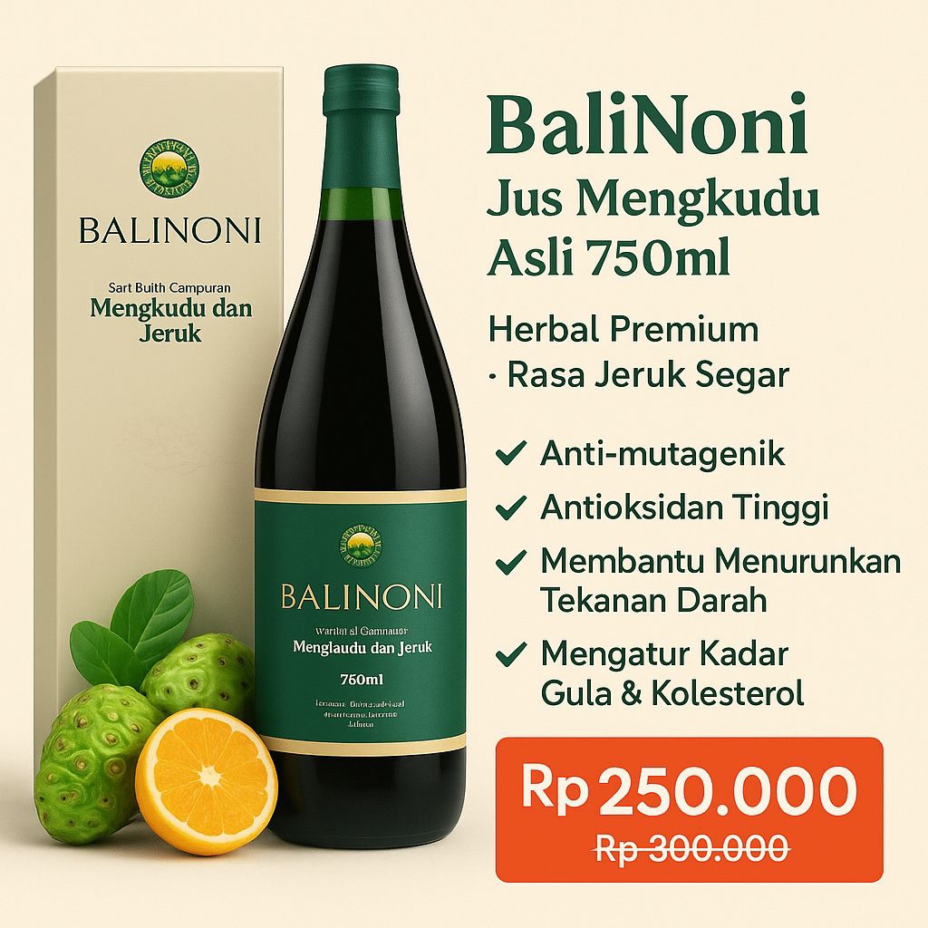 

Jus Mengkudu BaliNoni 750ml | Hak Paten | Sertifikat Internasional | Ekstrak Jeruk | Antioksidan Tinggi | BPOM