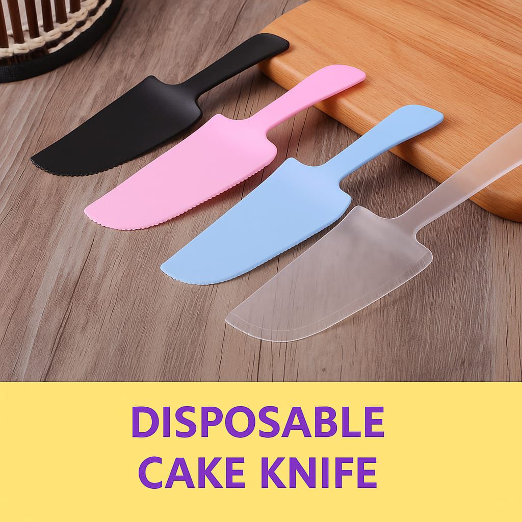 Pisau Kue Plastik Warna Warni Pisau Kue Plastik Sekali Pakai Pisau Potong Kue Plastik Food Grade Pis