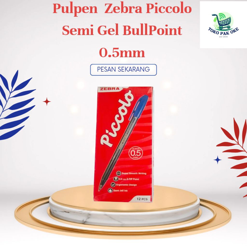 

Pulpen Zebra Piccolo Semi Gel BullPoint 0,5 mm 1 Pack Isi 12 PCS