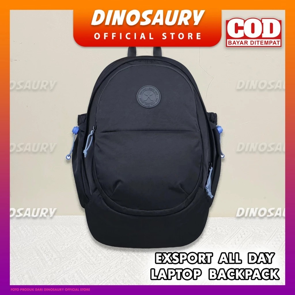 Tas Ransel Exsport All Day Laptop Backpack - Hitam - ORIGINAL Bag Export Eksport Wanita Pria Anak Ce