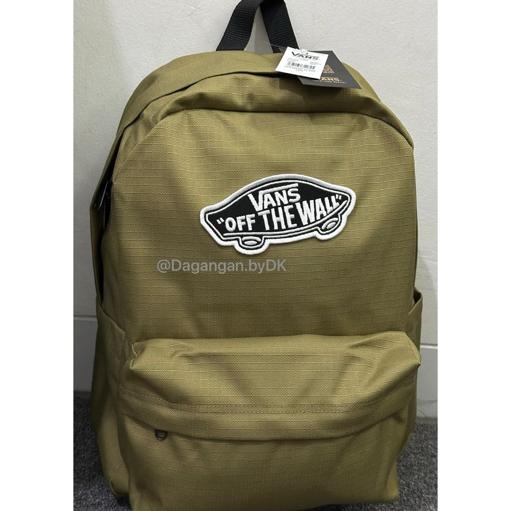 Tas Vans Backpack Big Logo Original 100% Olive Green