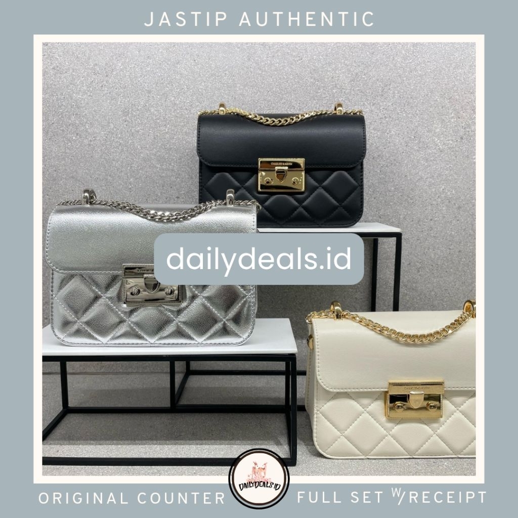 #2-80701360 Alva Quilted - Jast[p] CK ORIGINAL COUNTER CHAIN HANDLE BAG TAS RANTAI STORE AUTHENTIC A