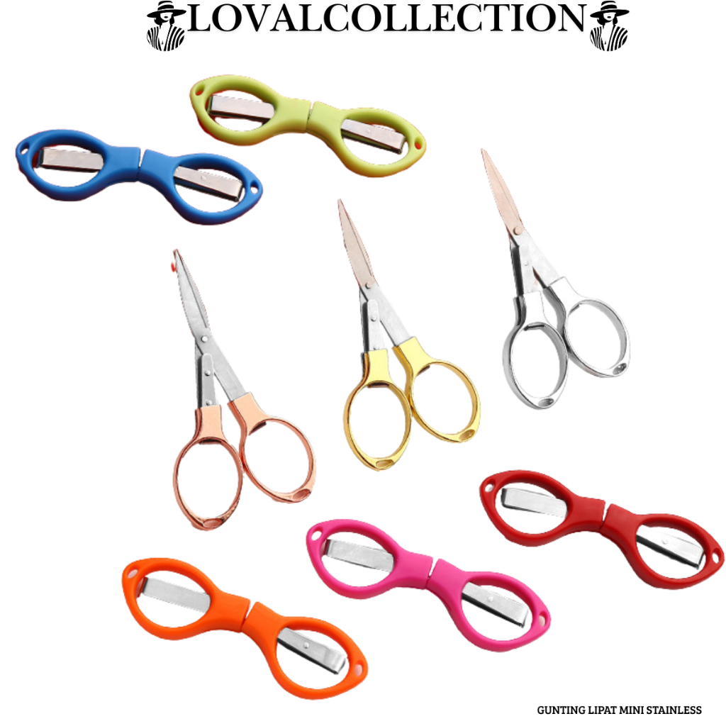 

LC GUNTING LIPAT MINI STAINLESS H738 STEEL FOLDING PORTABLE POCKET SCISSORS GUNTING KAPAS