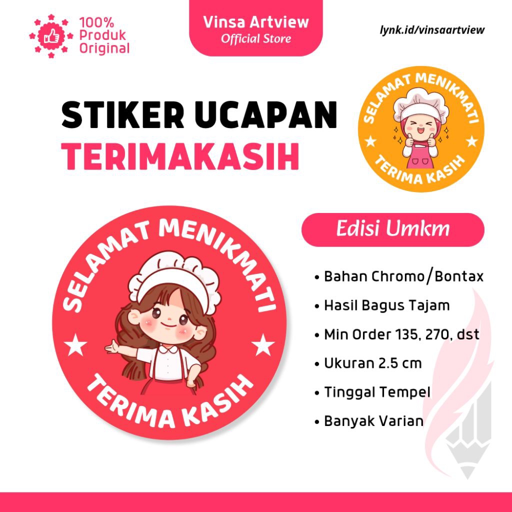 

(135 pcs) Stiker Terimakasih Murah Meriah Awet Surabaya | Vinsa Artview