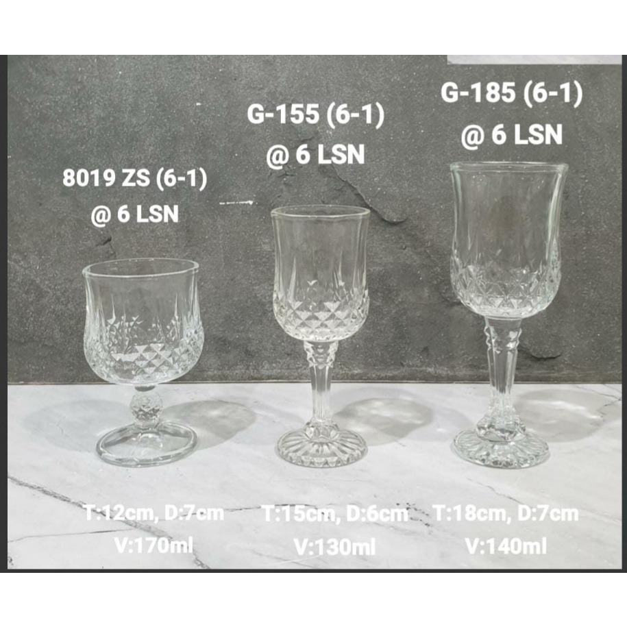 Gelas Sloki Wine Kaca Cantik Elegan Pesta Pajangan Mewah Harga Murah