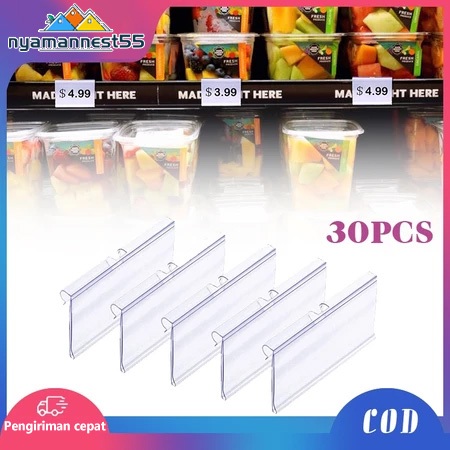 

30pcs Label Harga Price Tag Holder PVC Price Tag Card Price Tag Holder Minimarket Price Tag Label Holder