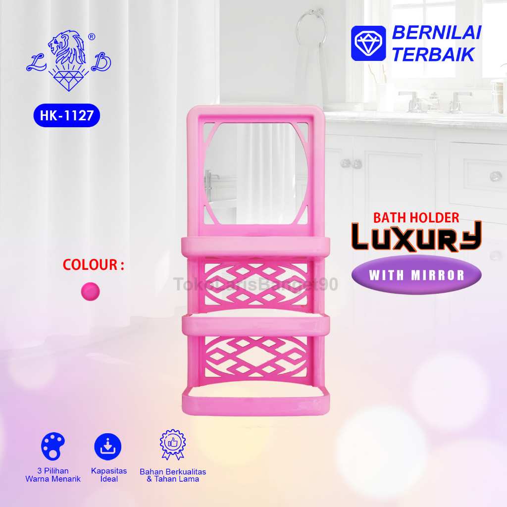 Cermin Gantung Plastik / Rak Kamar Mandi Serbaguna / Rak Sabun Luxury