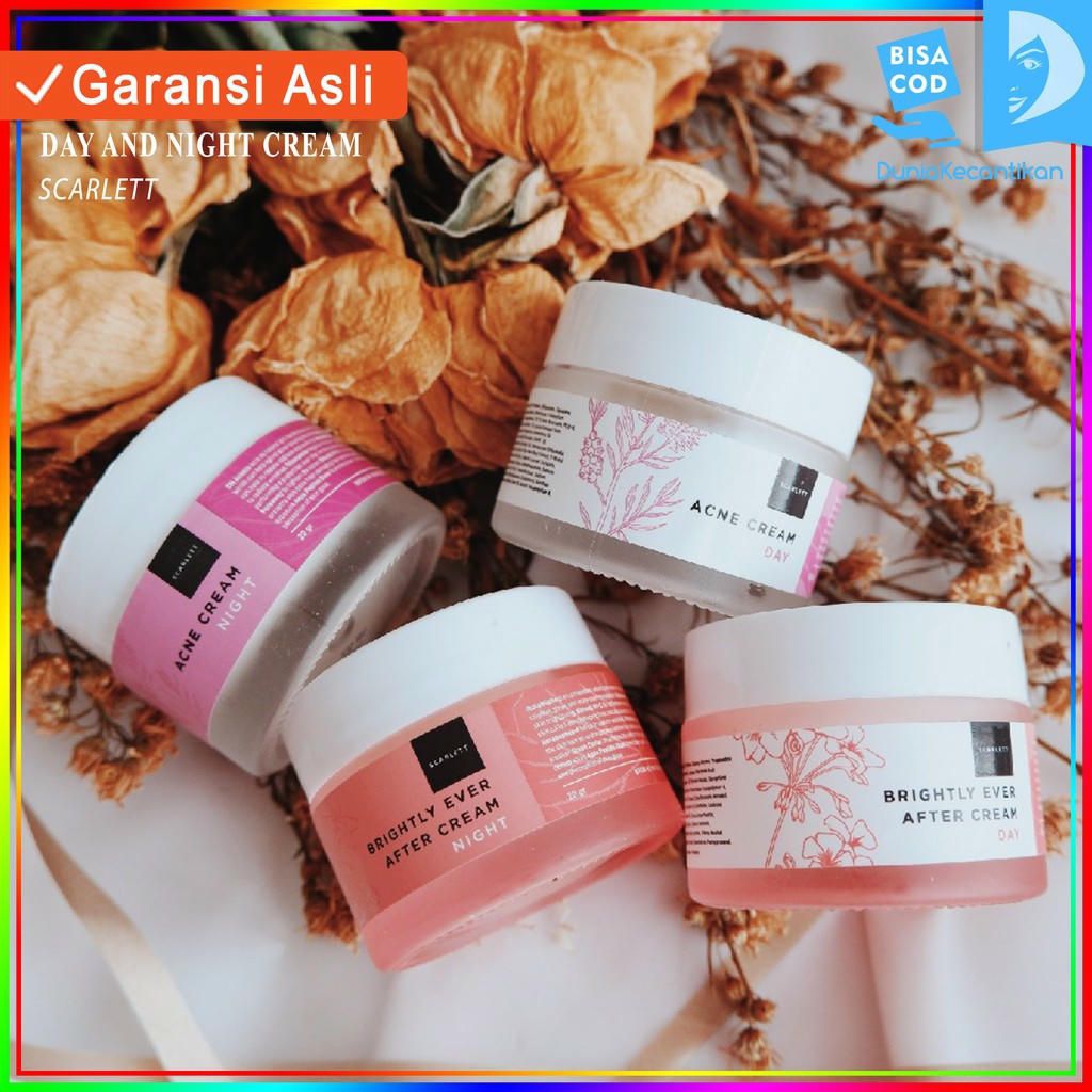 [100%ORI]Scarlett Whitening Cream Wajah Acne & Brightly 20gr