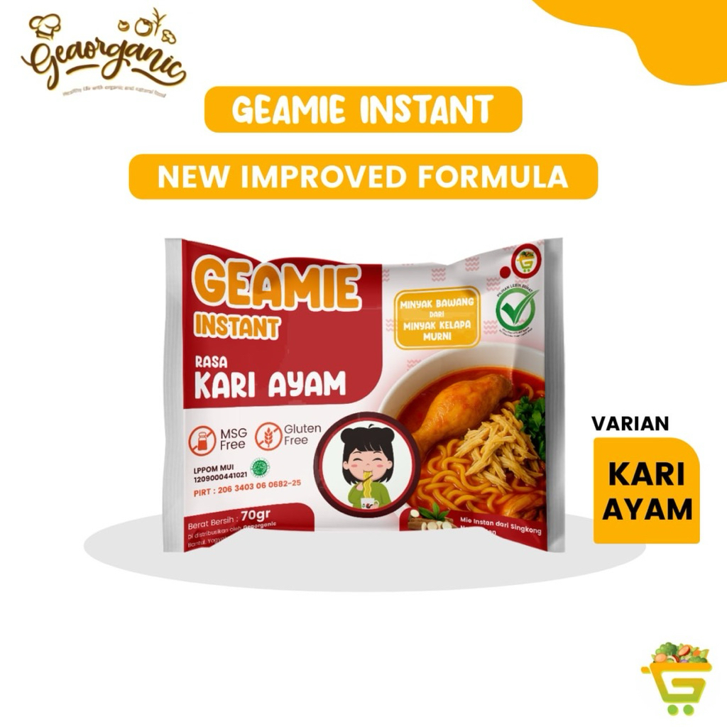 

Geamie Instan Gluten Free & Non MSG Kari Ayam Mie Sehat Geamie