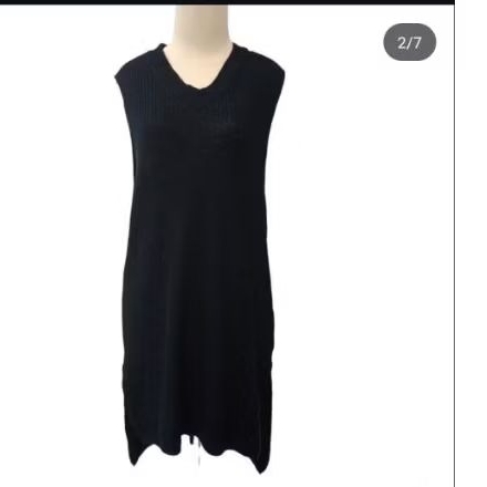 Rompi Vest Panjang Dress Rajut Hitam Knit Murah