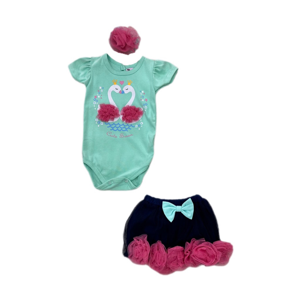 Baju kaos jumper bayi cewek set rok kodok suspender bayi baby cewek jalan lucu adem set bando bendo 