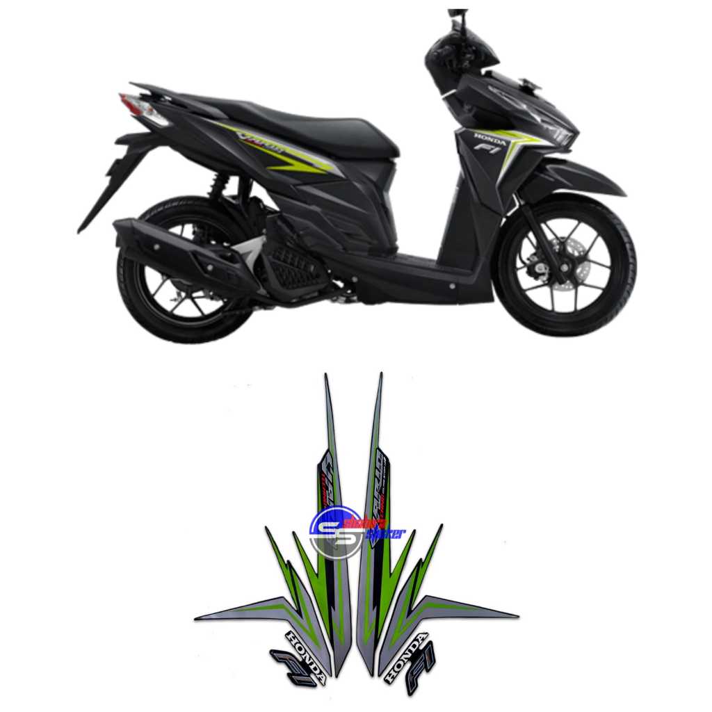 Striping motor vario led old 125 2016 hijau stiker lis body standar