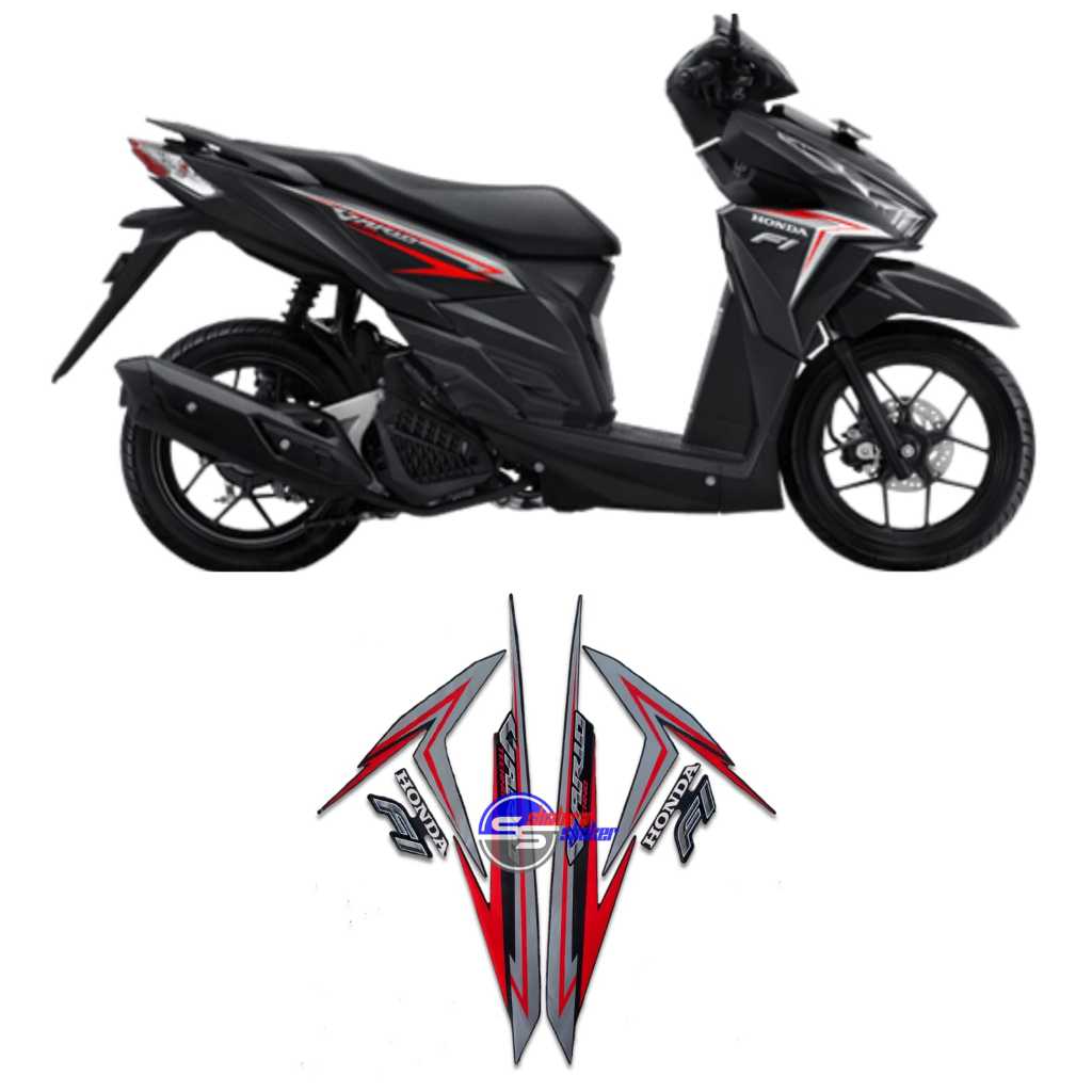Striping motor vario led old 125 2016 hitam stiker lis body standar