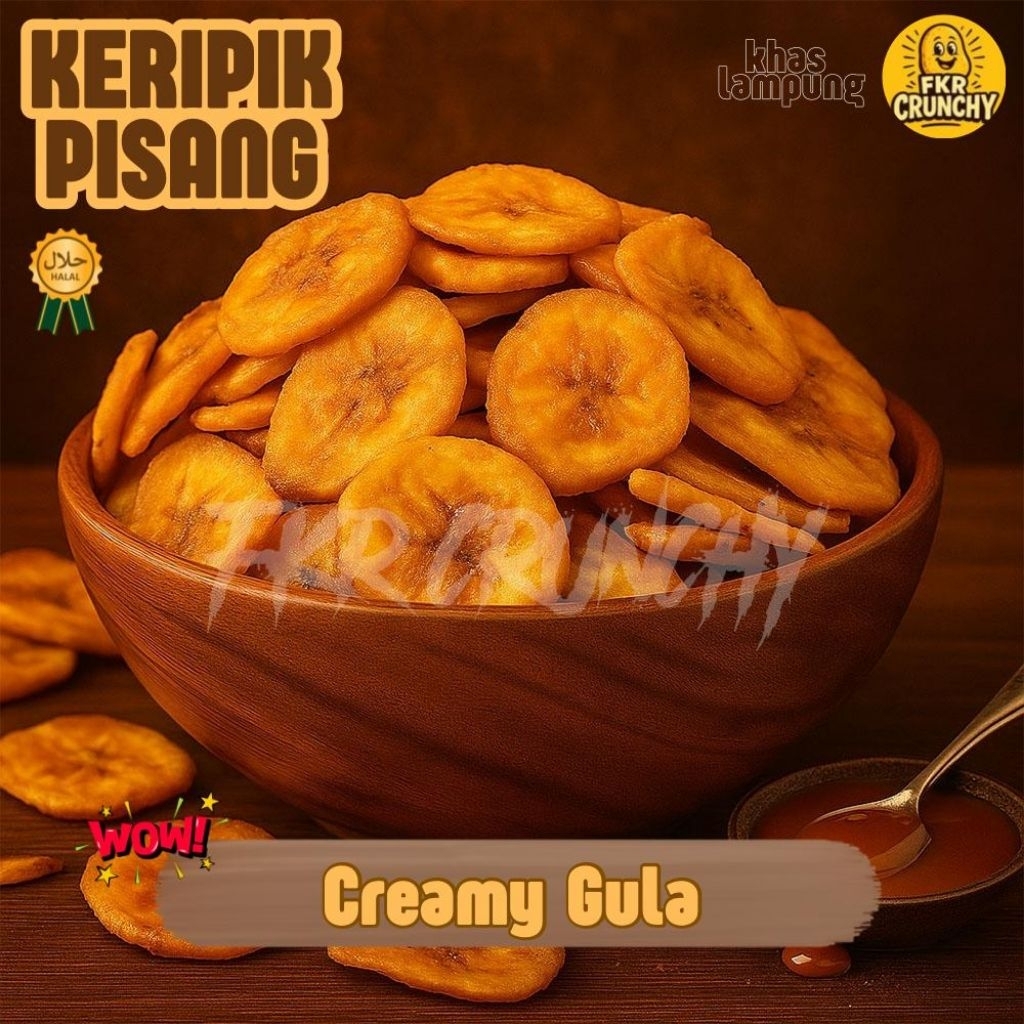 

Keripik Pisang Rasa Creamy Gula FKR CRUNCHY | Manis, Renyah & Bikin Nagih Khas Lampung
