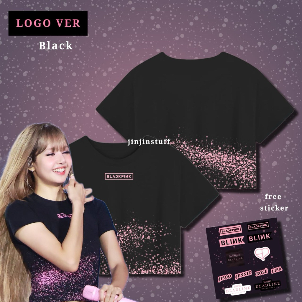 Kaos Tshirt Crop Top Blackpink Deadline World Tour