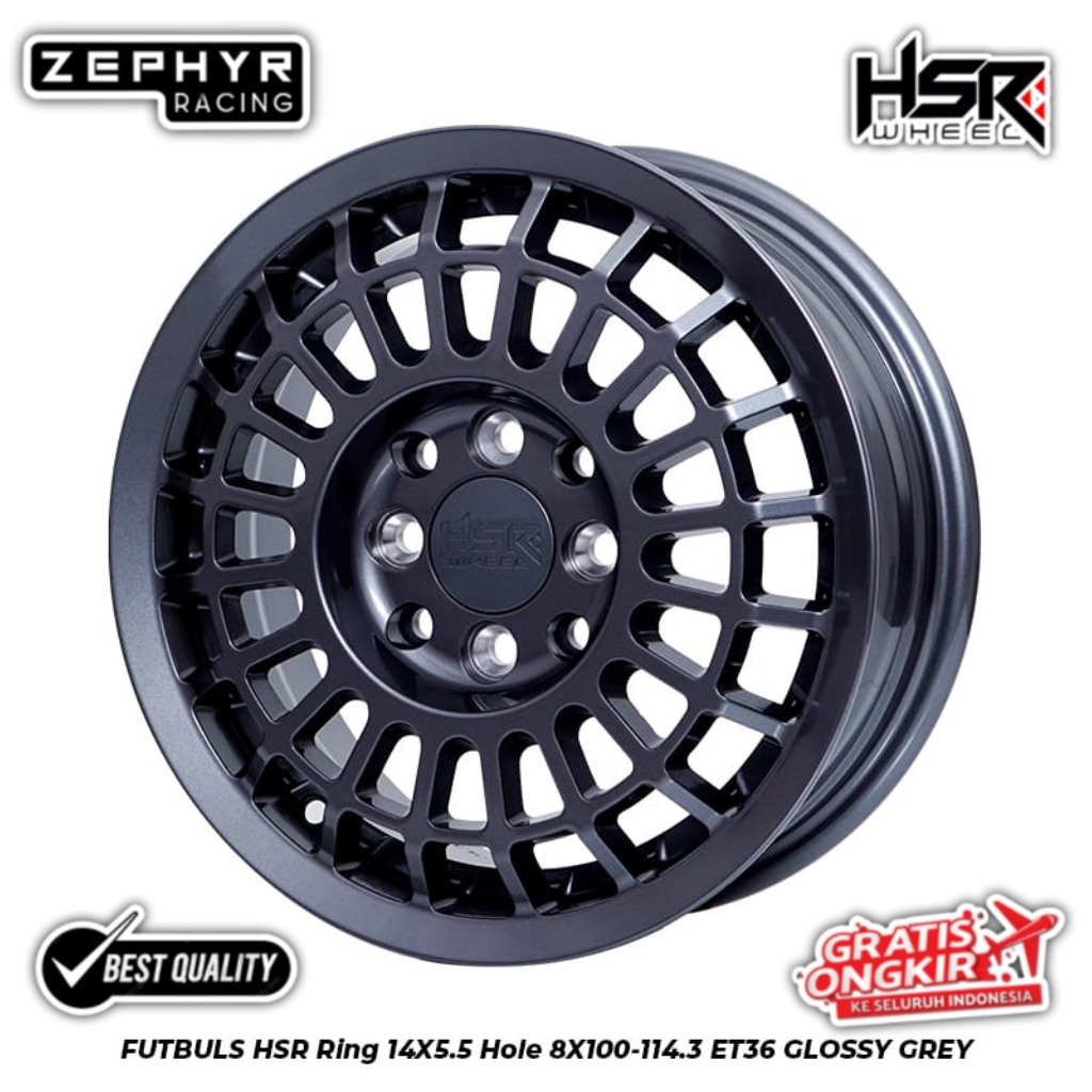 PELEK RACING RING 14 LEBAR 55 PCD 4X100/4X114 ET36 HSR FUTBULS | VELK R14 | VELG RACING | VELG MOBIL