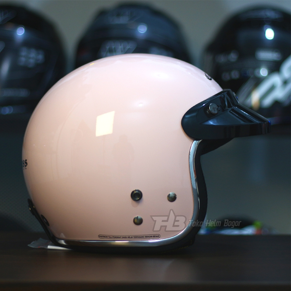 CARGLOSS HELM CFM2 GHOTIC  | WARNA PALE PINK | CFM 2 LIST CHROME RETRO