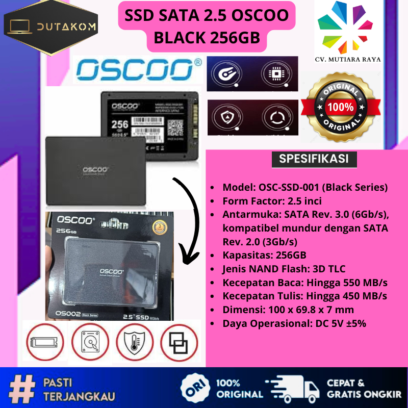 SSD SATA 2.5 OSCOO BLACK 256GB