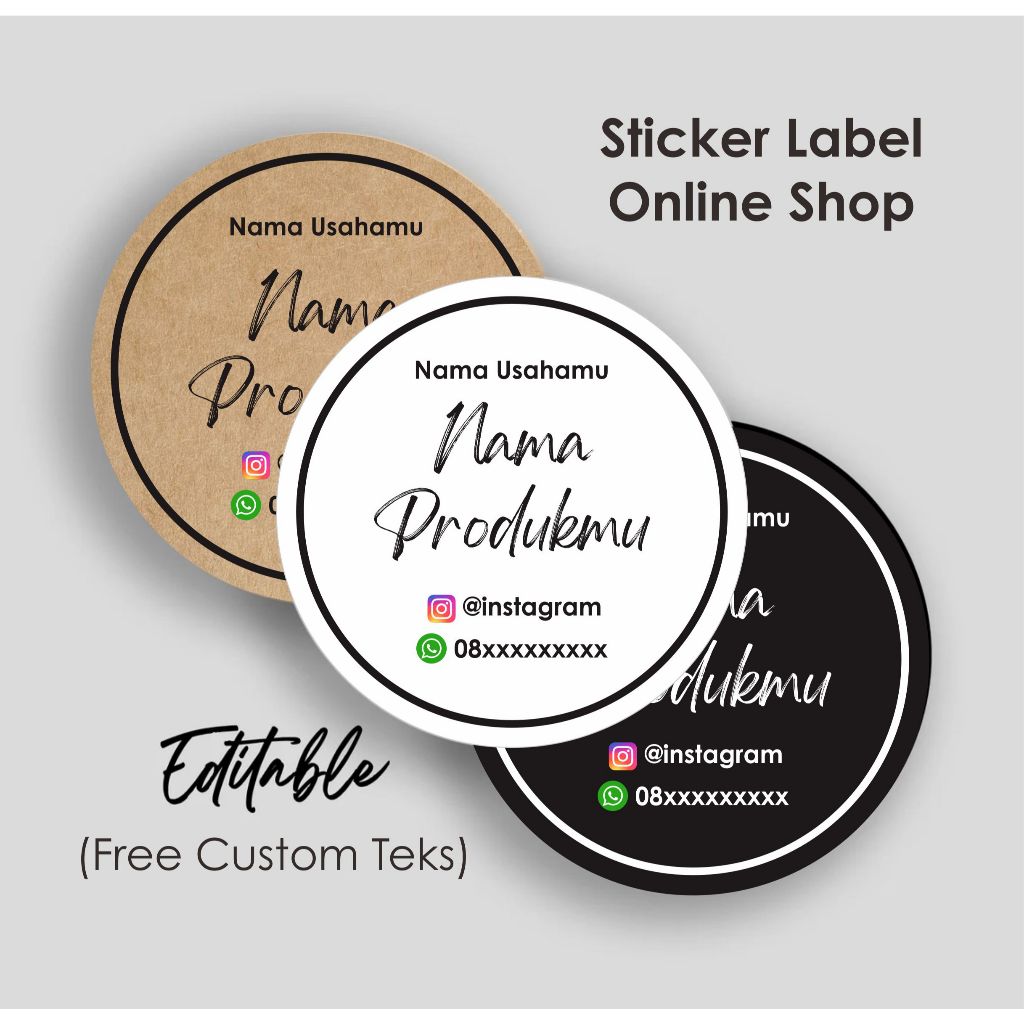 

[54 Pcs] Sticker Label Kemasan Online Shop Custom Sesukamu Cutting Putus Ukuran 5cm