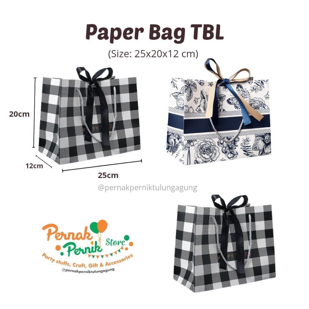 

Paper Bag Pita / Totabag Pita Tali / Tas Kado Cantik (-+25x20x12 cm)