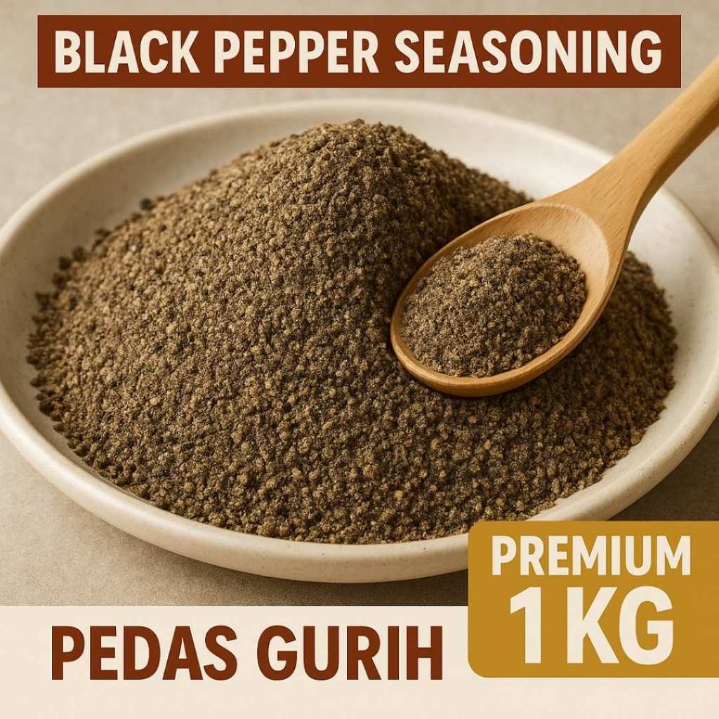 

Black Pepper Seasoning 1Kg Kiloan Bumbu Tabur Lada Hitam Pedas Gurih Premium