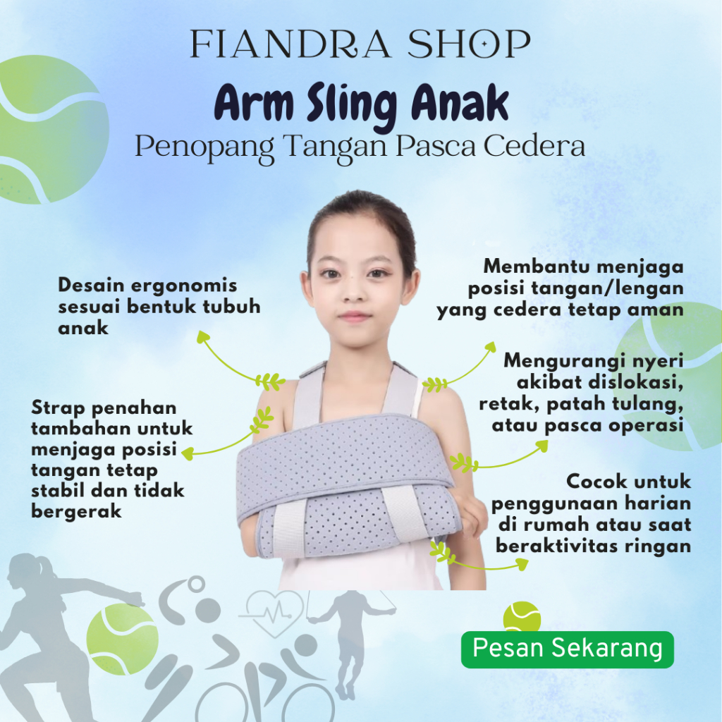 Penyangga Tangan Cidera Dislokasi Patah Tulang Memar Keseleo Terkilir Untuk Anak Cewek dan Cowok Arm