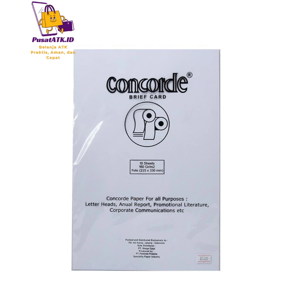 

Kertas Concord/ Concorde 160 gr Folio isi 10 lembar