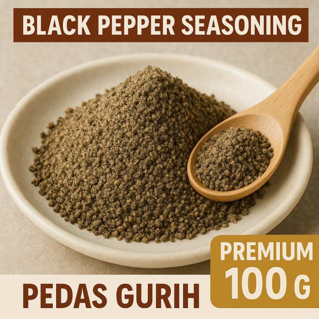 

Black Pepper Seasoning 100gram Bumbu Tabur Lada Hitam Pedas Gurih Premium
