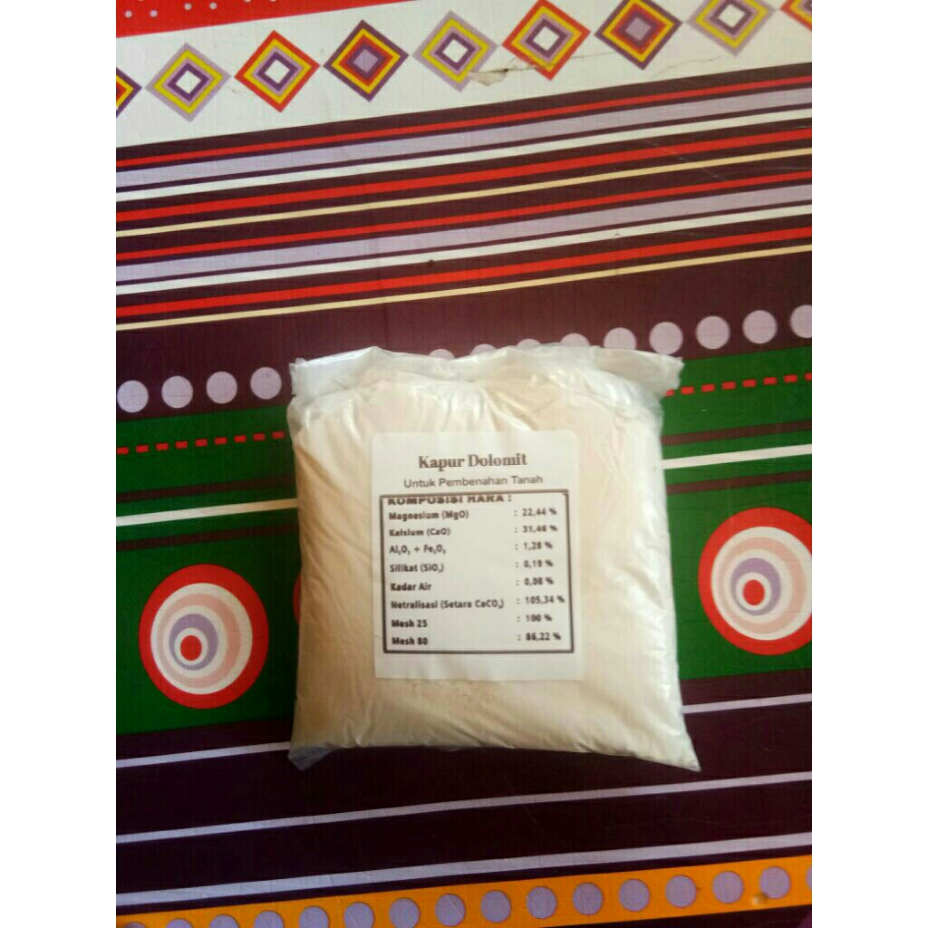 Kapur Dolomit Pertanian 1 Kg Repak Untuk Pembenahan Tanah