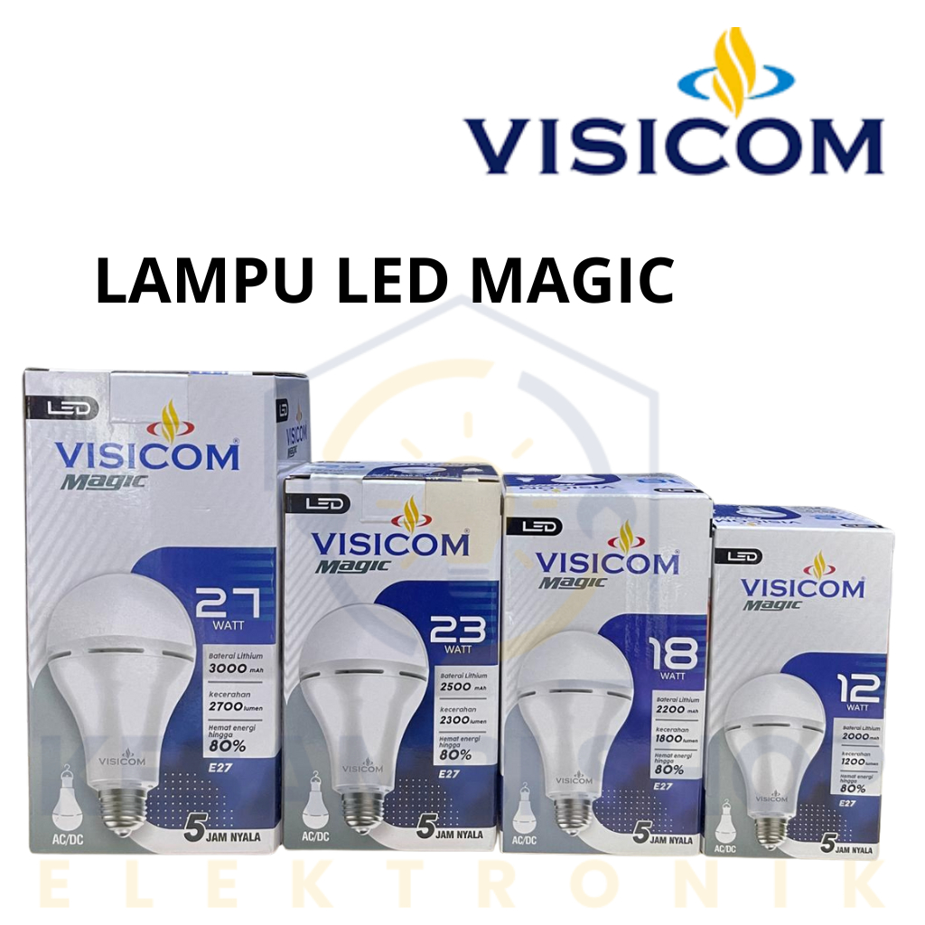 LAMPU LED EMERGENCY VISICOM LAMPU LED MAGIC VISICOM EMERGENCY 12W 18W 23W 27W CAHAYA PUTIH