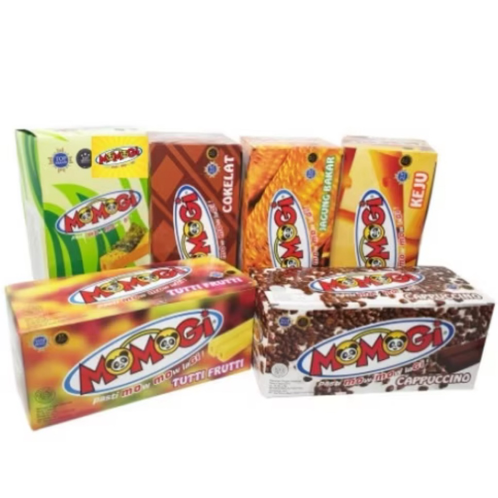 

Momogi 8 gram cokelat / keju /jagung bakar/tuti fruti