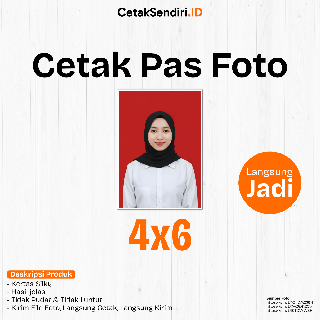 Cetak Pas Foto 4X6 / Cetak Foto / Cetak Pas Foto Langsung Jadi