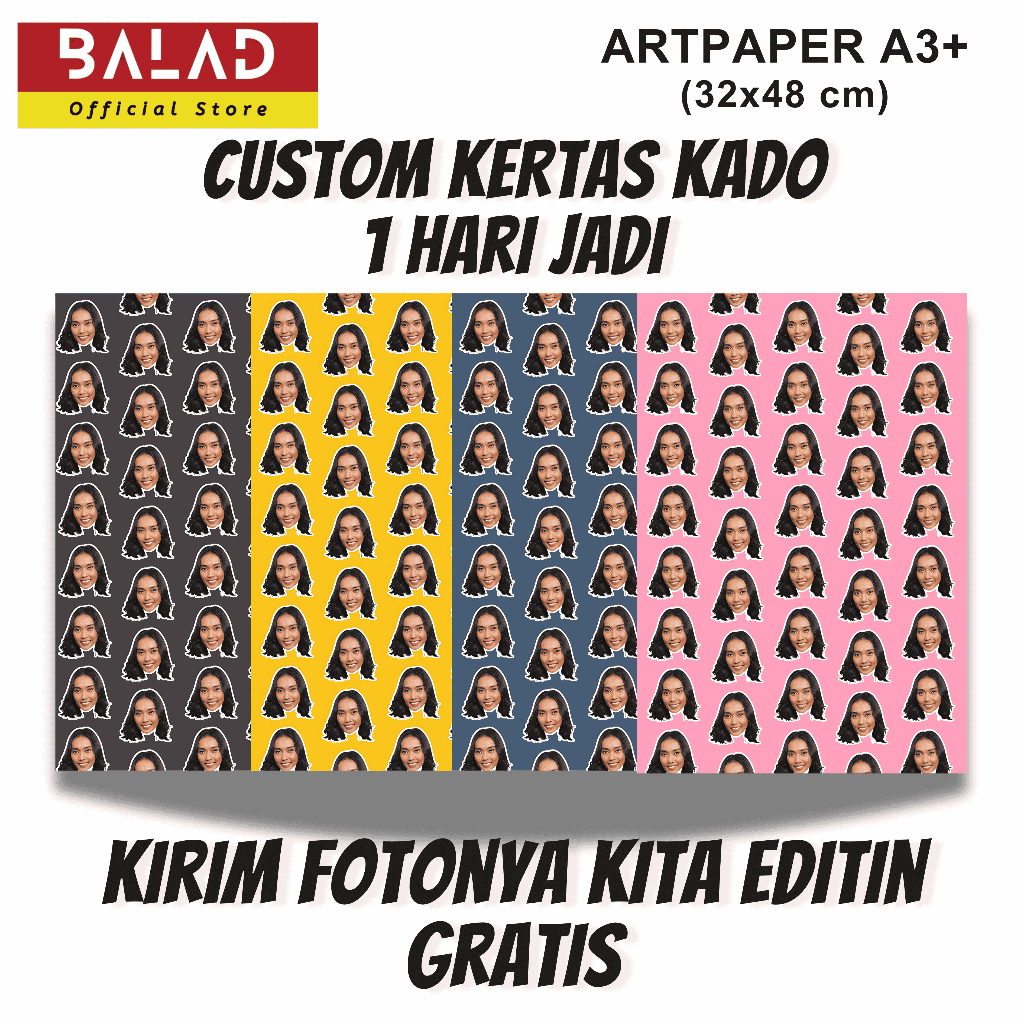 

KERTAS KADO CUSTOM MUKA AESTHETIC BISA Perlembar Beda Foto