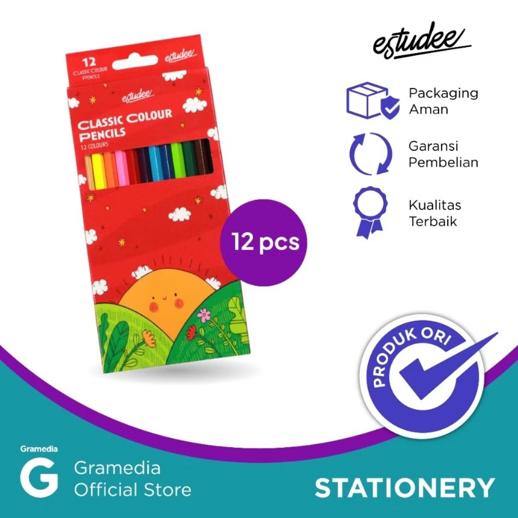 

Gramedia Manado-Pensil Warna Estudee Classic Color Pencil Isi 12