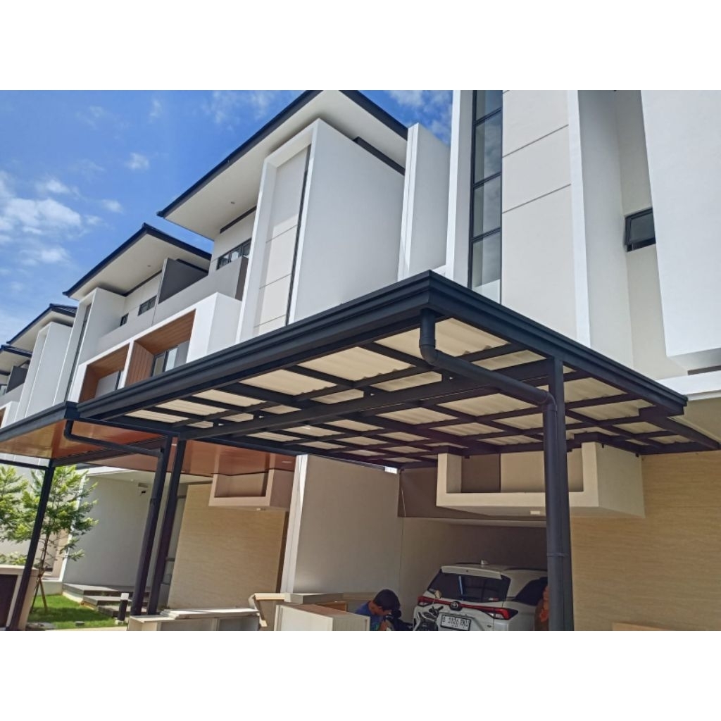 Kanopi atap alderon custom besi holo galvanis