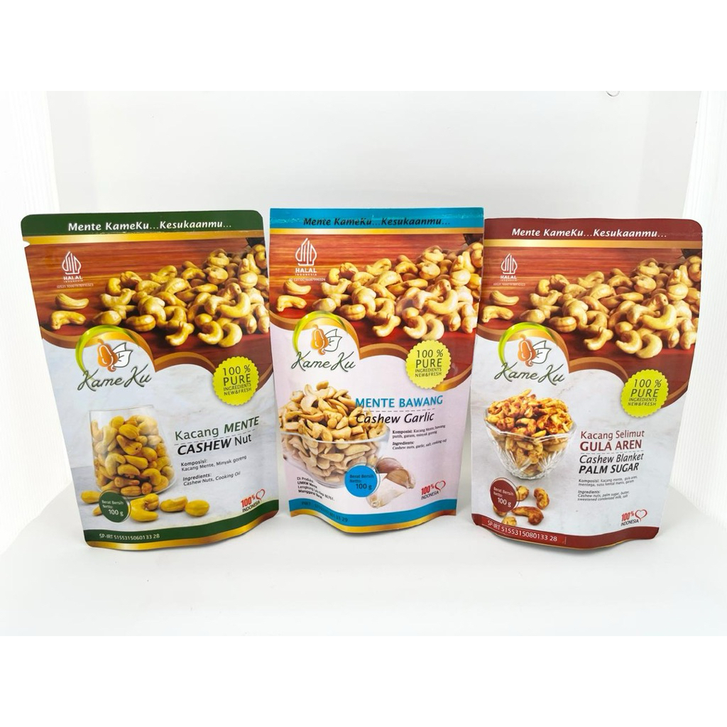 

Paket Hemat 3 Kacang Mete Kameku (Original, Garclic & Selimut Aren 100gr)