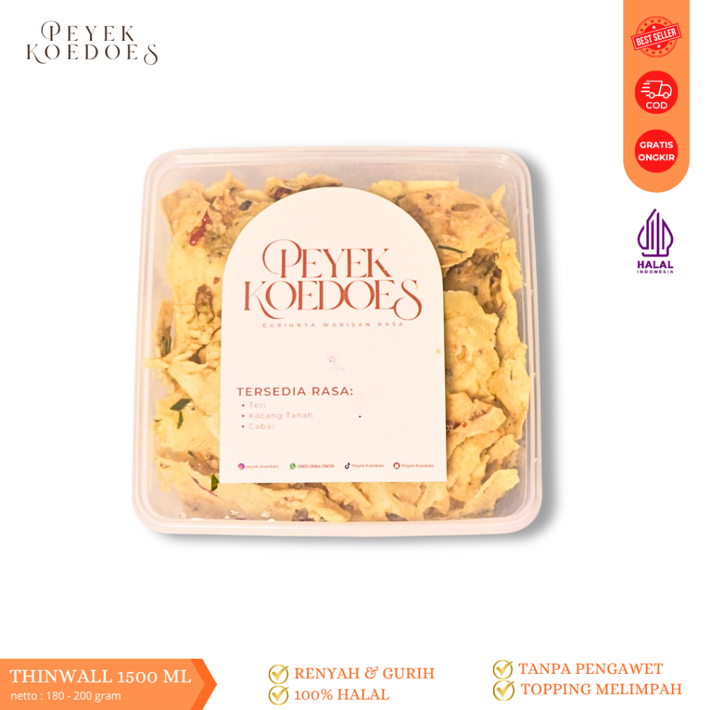 

PEYEK KOEDOES - Rempeyek Semua Varian (Box Medium 1500 ML)