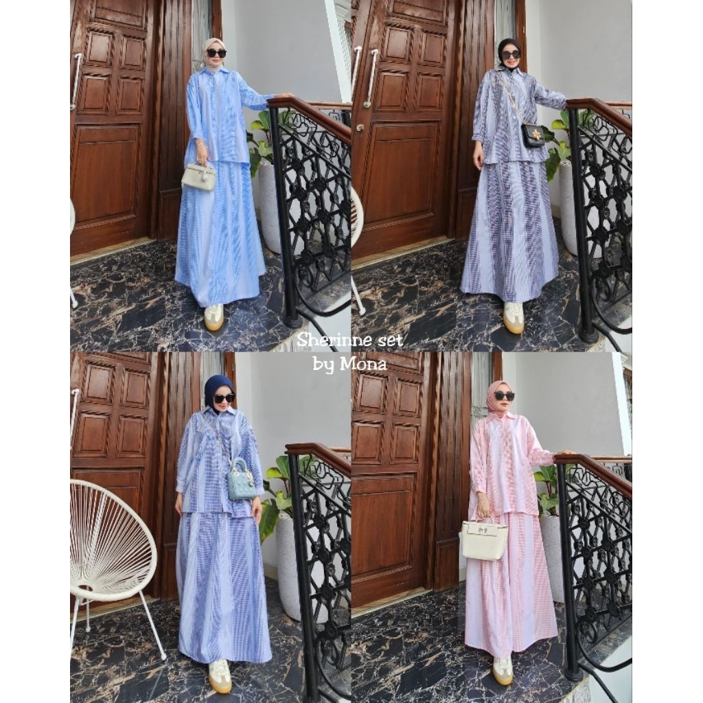 Sherinne set by Mona Syari ME set rok premium kekinian setrok cantik lucu rekomended