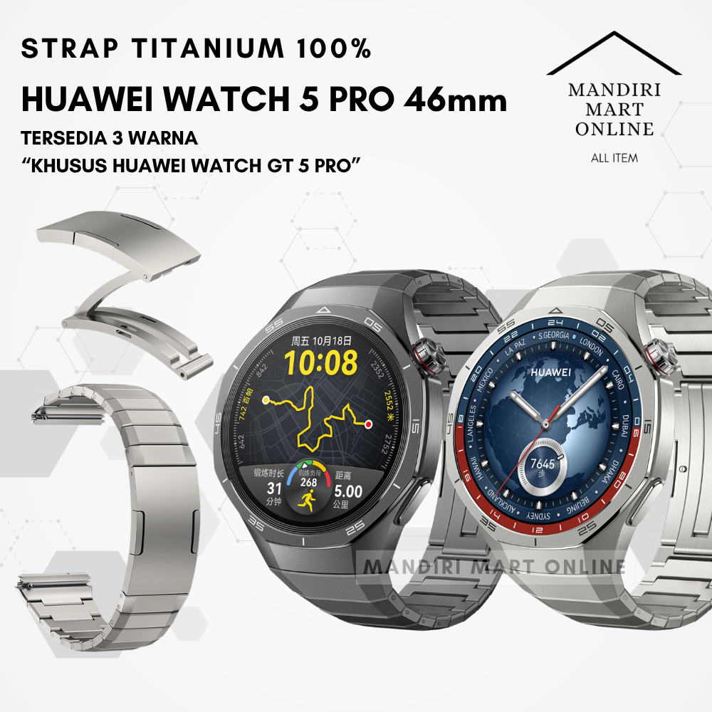 Strap Titanium Huawei Watch GT 5 Pro 46mm Tali Pengganti Khusus Huawei Watch GT 5 Pro 46mm Bahan Tit