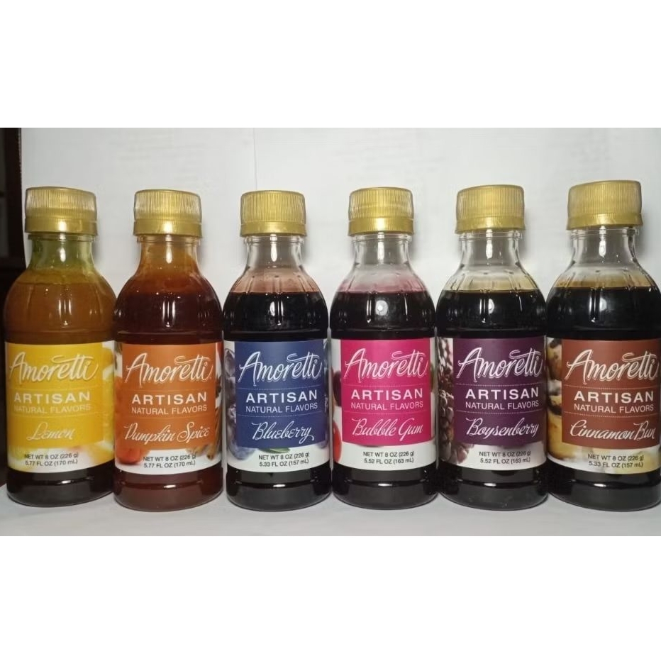 

Amoretti Natural Flavour Lemon - Pumpkin Spice - Blueberry - Bubble Gum - Boysen Berry - Cinnamon Bun